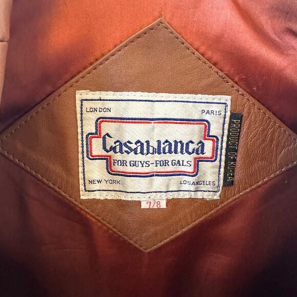 Vintage Casablanca for Guys for Gals Brown Leather Jacket 70s Western Retro - Picture 2 of 7